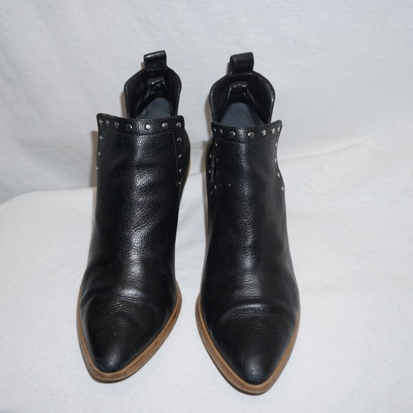 REBECCA MINKOFF Lana Black Studded Bootie split shaft Shootie sz. 8 Cuban heel - Picture 3 of 16